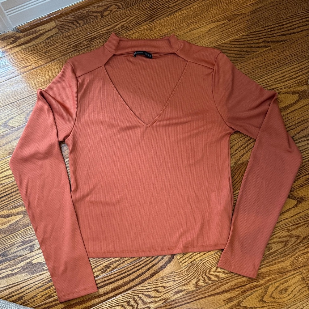 ZARA Women's Rust Long Sleeve Top